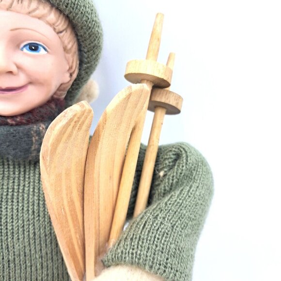 Handcrafted Male Skier-Quality Materials-Wooden Skis-14 Inches-European Made - Picture 10 of 10